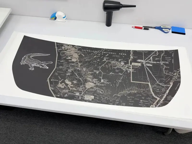 Stealth Clear Everglades Topographic Map Hood Overlay For 2021+ Bronco 3