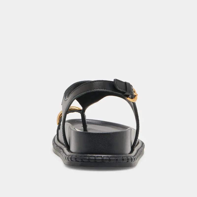 Stefan Sandals Black Leather 10