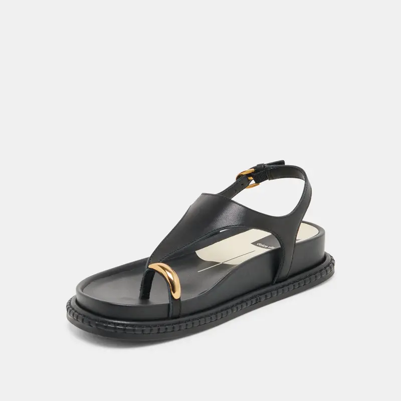 Stefan Sandals Black Leather 7
