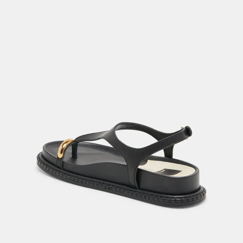 Stefan Sandals Black Leather 8