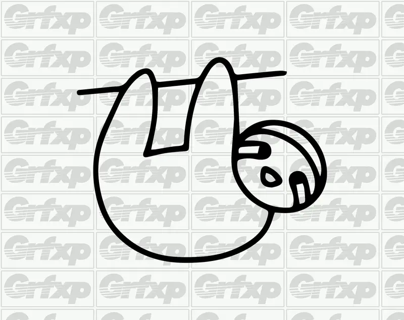 Stick Figure Sloth Sticker 1