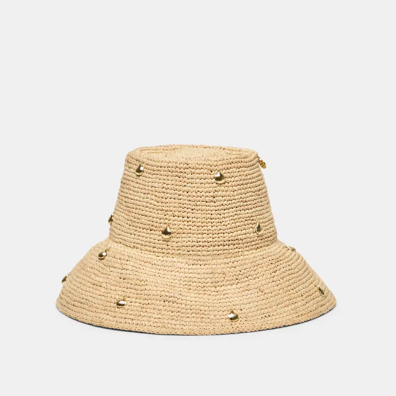 Straw Cloche With Charms Natural 1