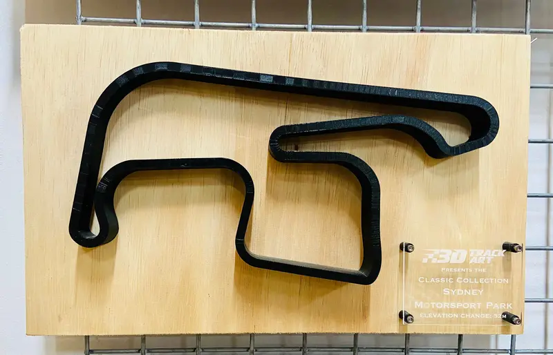 Sydney Motorsport Park -- 3D Including Topography -- 3D Track Art 1