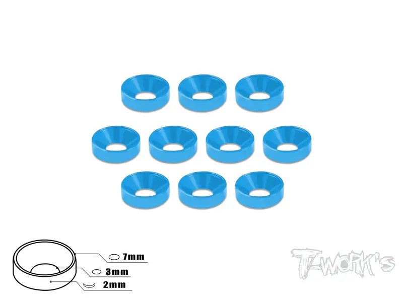Ta-001   Anodized Alum M3 Countersunk Washers (10 Pcs) 1
