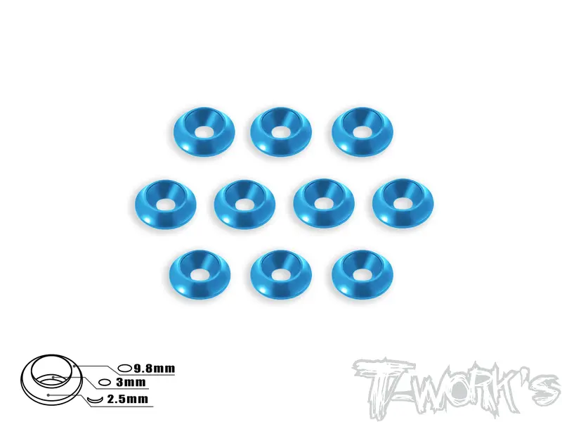 Ta-005 Anodized Alum M3 Countersunk Large Diameter Washers (10 Pcs) 1