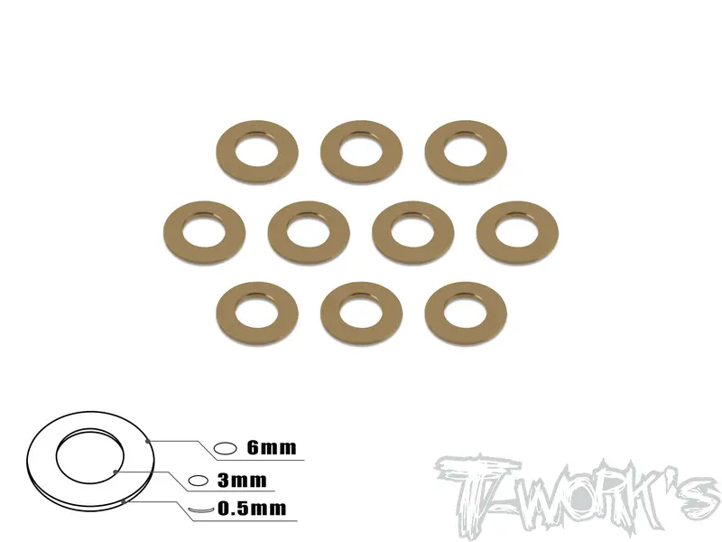 Ta-006 Anodized Aluminum 3Mm Bore Washers 0.5Mm (10 Pcs) 7