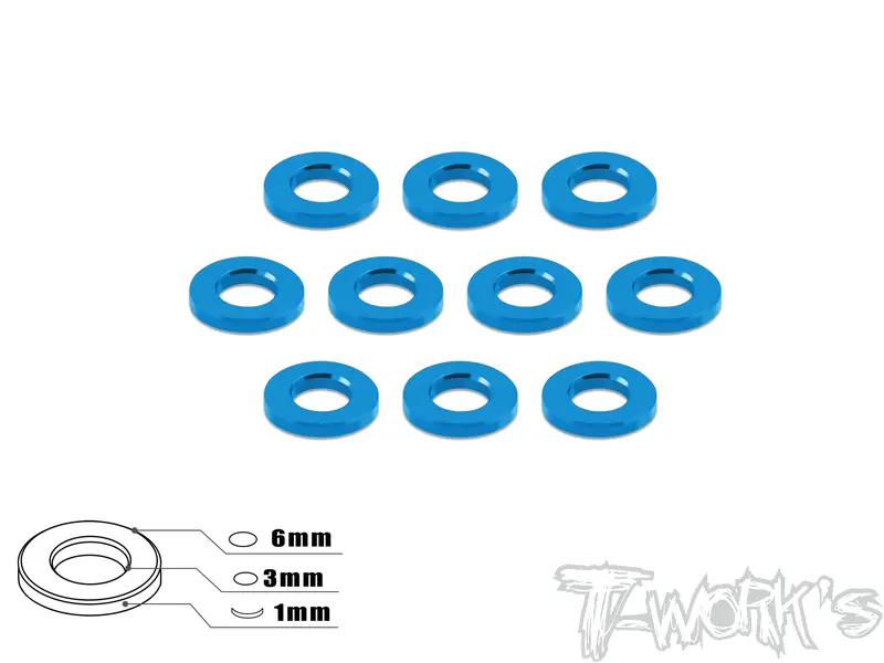 Ta-008 Aluminum 3Mm Bore Washer 1.0Mm 10 Pcs. 1