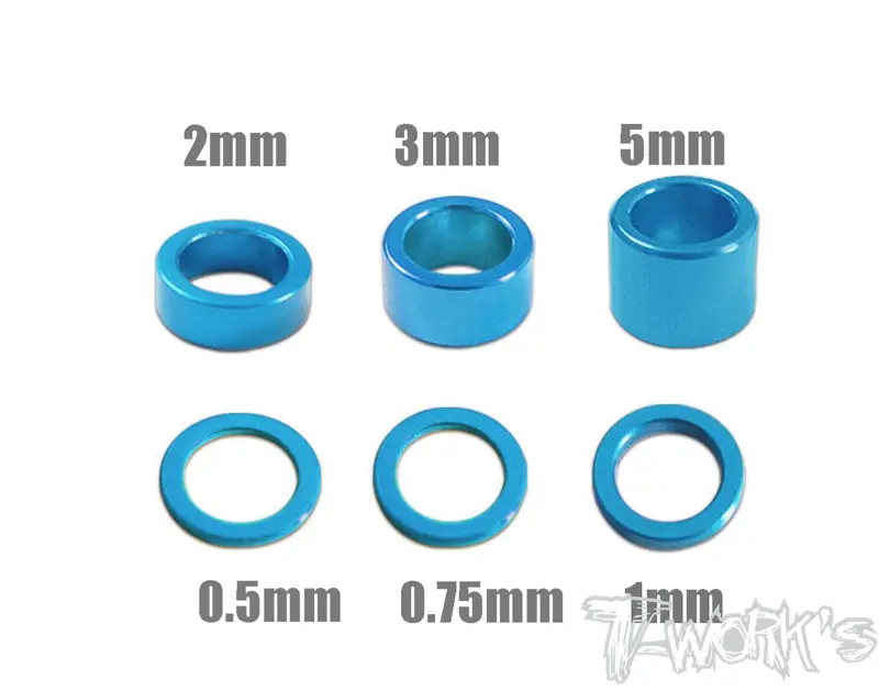 Ta-019 Aluminum 4Mm Bore Washer Set 0.5, 0.75 ,1 ,2 ,3 ,5Mm Each 4Pcs. 1