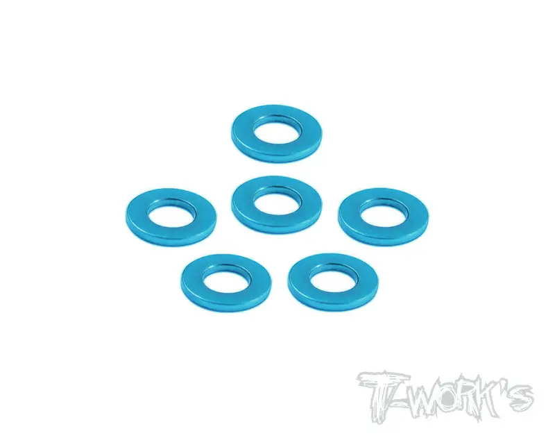 Ta-059 Aluminum 2Mm Bore Washer 0.5Mm (Tamiya Blue)  6Pcs. 1