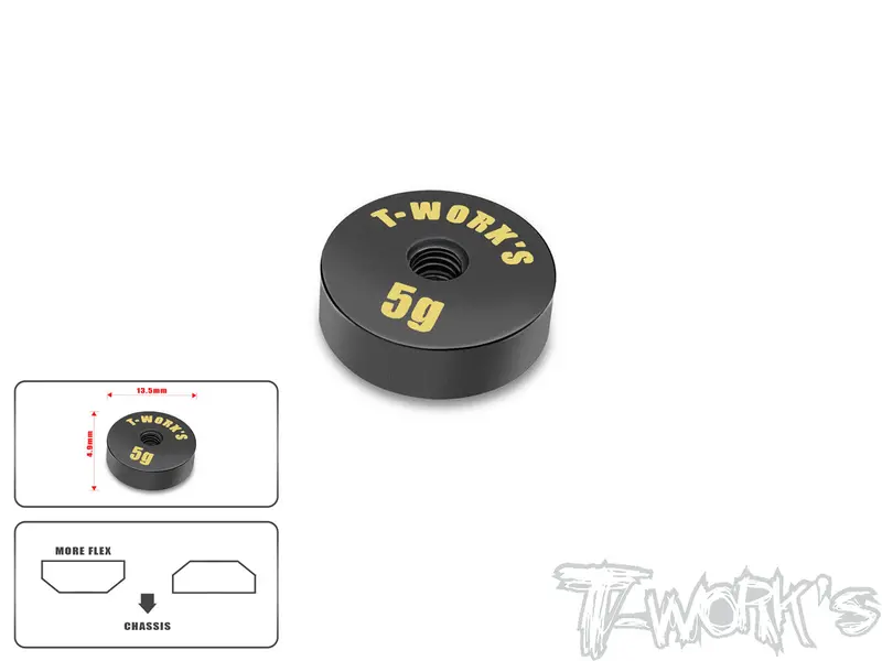 Ta-066-M  Anodized Precision Balancing Brass Weights 5G  Ver.2  ( 13.5 X 4.9Mm ) 1