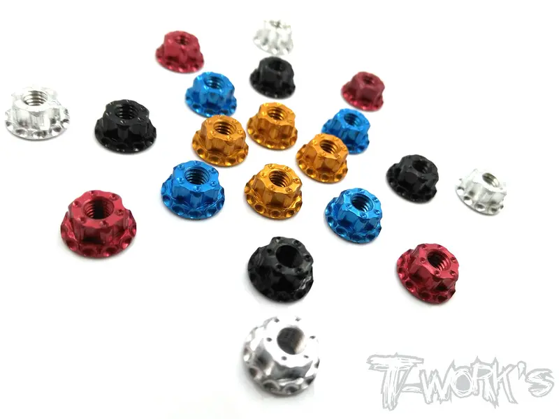 Ta-083 Lightweight 7075-T6 Alum Serrated M4 Wheel Nuts 4 Pcs 1