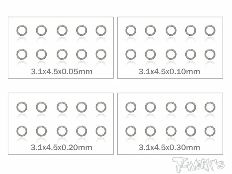 Ta-095-3 3Mm Shim Washer Set ( 0.05,0.1,0.2,0.3Mm Each 10Pcs. ) 1