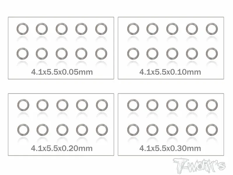Ta-095-4 4Mm Shim Washer Set ( 0.05,0.1,0.2,0.3Mm Each 10Pcs. ) 1