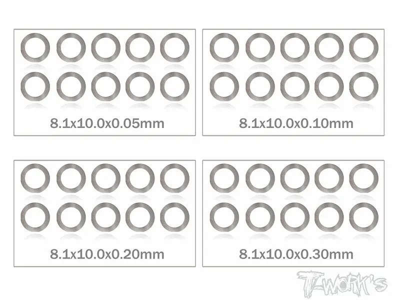 Ta-095-8 8Mm Shim Washer Set ( 0.05,0.1,0.2,0.3Mm Each 10Pcs. ) 1