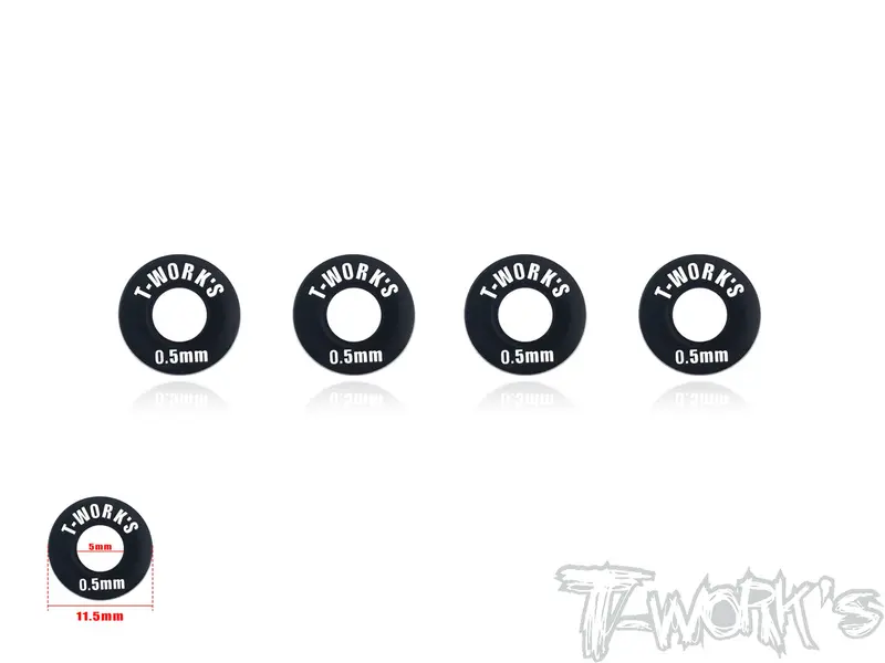 Ta-102-0.5Bk  Aluminum 5Mm Bore Wheel Shim 0.5Mm 4 Pcs. ( Black ) 1
