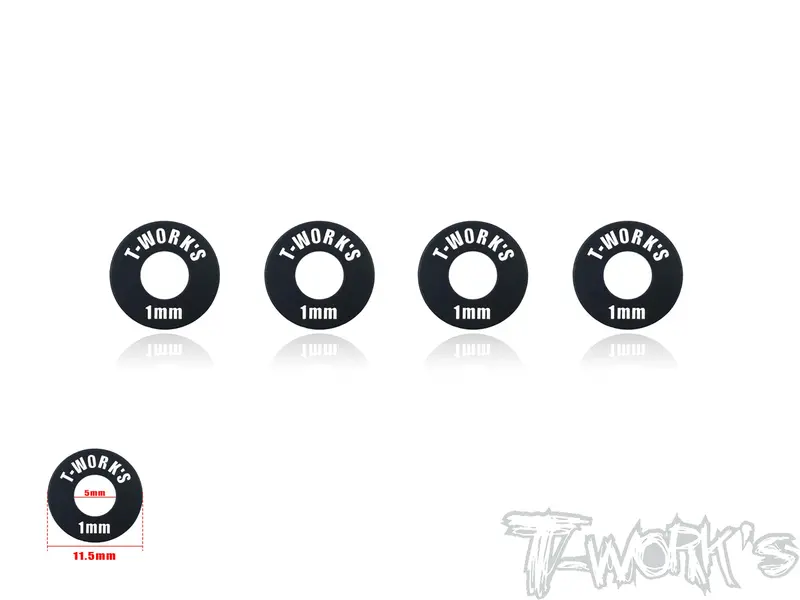Ta-102-1Bk   Aluminum 5Mm Bore Wheel Shim 1Mm 4 Pcs. ( Black ) 1
