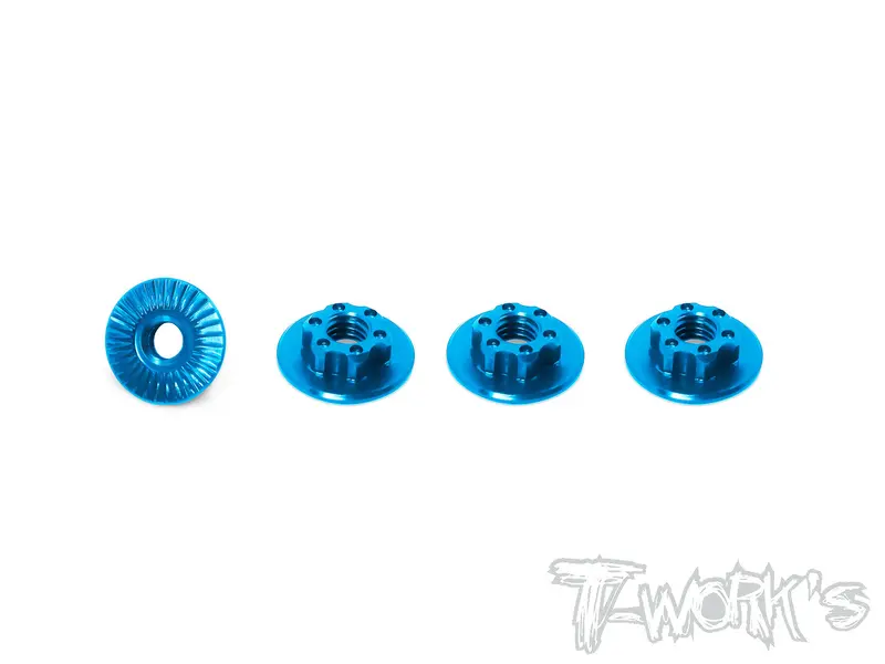 Ta-127 7075-T6 Light Weight Large-Contact Low Profile Serrated M4 Wheel Nuts (4Pcs) 1