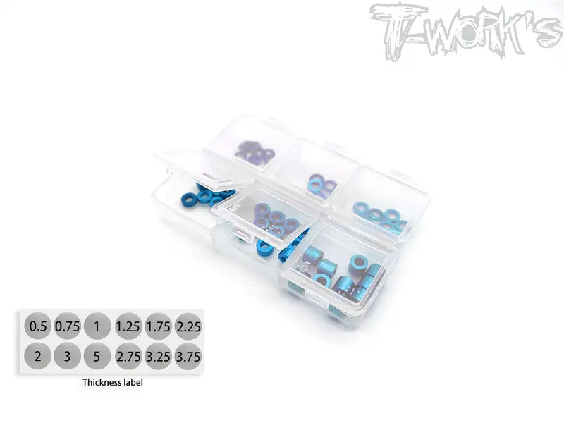 Ta-140 Aluminum 3Mm Bore Washer Set 0.5,0.75,1,2,3,5Mm Each 10Pcs. 1