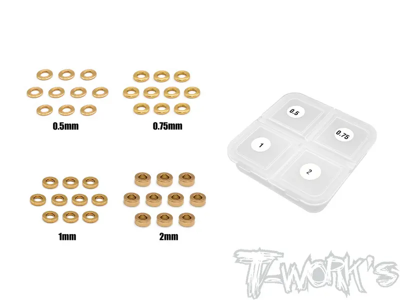 Ta-144 Brass 3Mm Bore Washer Set  0.5, 0.75 ,1 ,2Mm Each 10Pcs. 5