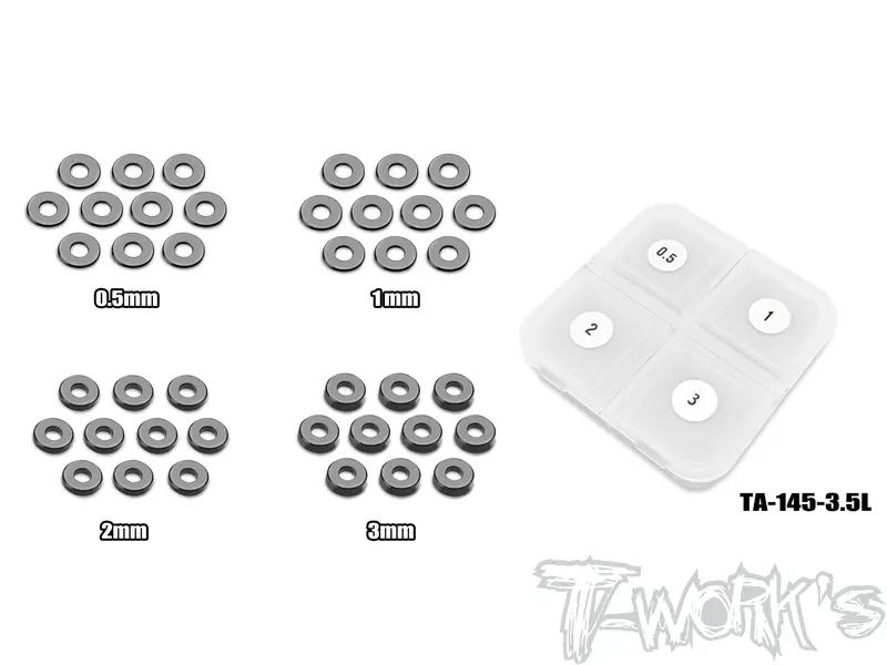 Ta-145-3.5L   Pom 3.5 X 9Mm Bore Washer Set 0.5,1,2,3Mm Each 10Pcs. 1