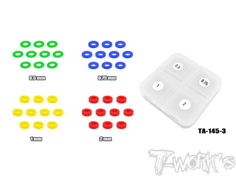 Ta-145-3	  Pom 3Mm Bore Washer Set 0.5,1,1.5，2Mm Each 10Pcs. 1