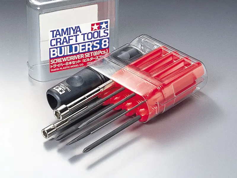 Tamiya "Builder's 8" Screwdriver Set -- 8 Piece Tool Set -- 74023 1