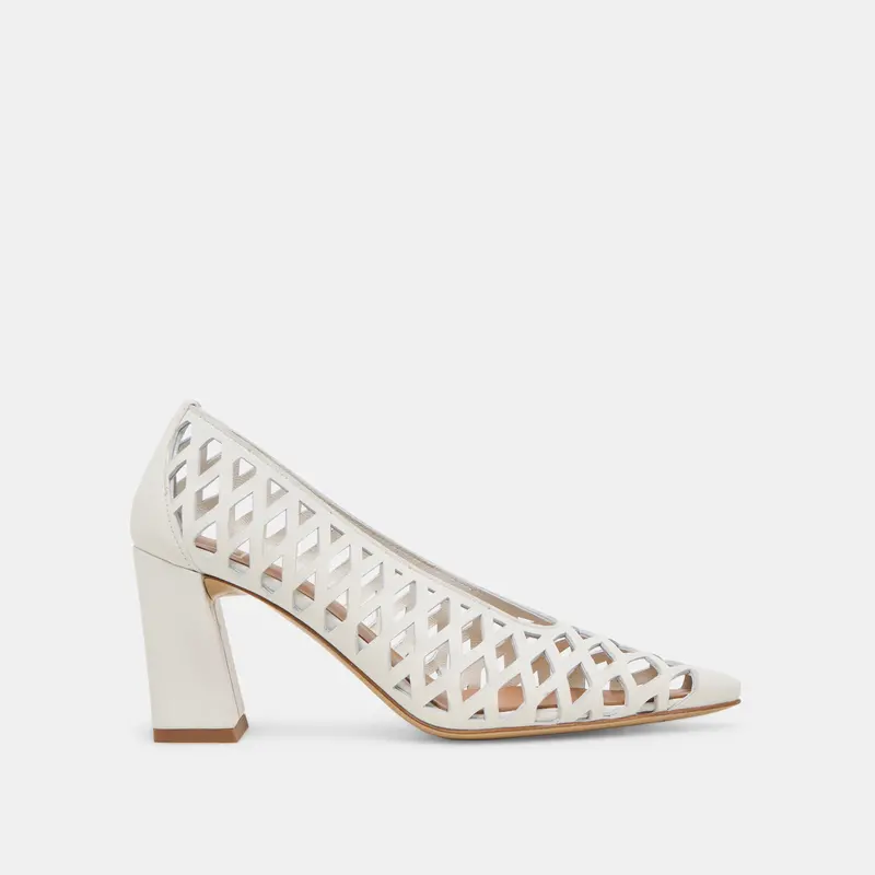 Tanya Heels Bone Woven Leather 1