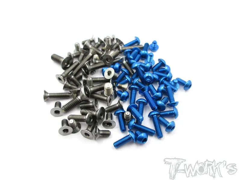 Tas-418 64 Titanium &7075-T6 Blue Screw Set 93Pcs. For Tamiya 418 1