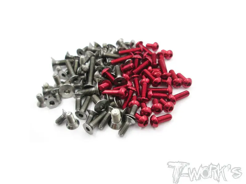 Tass-S4 64 Titanium & 7075-T6 Red Screw Set 87Pcs.( For Top Sabre S4 ) 1
