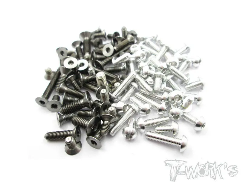 Tass-T4-14 64 Titanium &7075-T6 Silver Screw Set 95Pcs.For Xray T4 2014 1