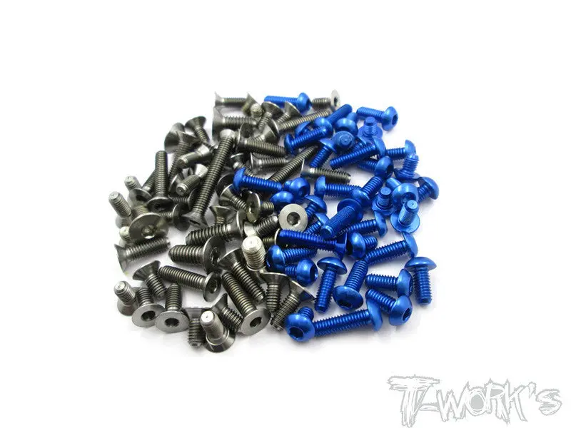 Tass-Tc7.2 64 Titanium & 7075-T6 Dark Blue Screw Set 99Pcs. (For Team Associated Tc7.2) 1