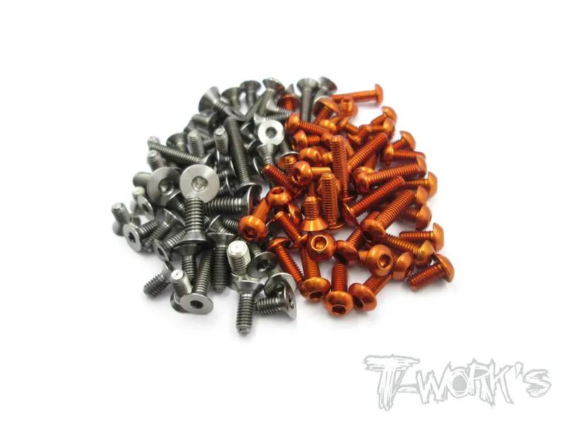 Tass-X1'18 64 Titanium &7075-T6 Orange Screw Set 89Pcs.(For Xray X1 2018) 1