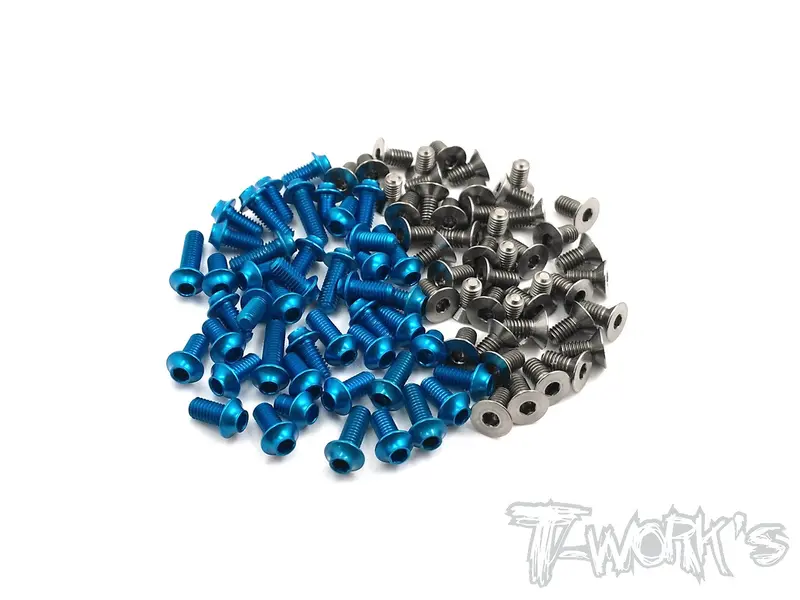 Tassu-418 64 Titanium &7075-T6(Ufo Head)Blue Screw Set 93Pcs. (Tamiya 418) 1
