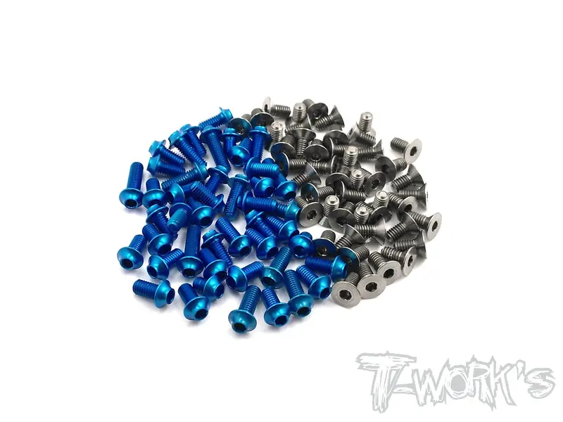 Tassu-Bd7 64 Titanium &7075-T6(Ufo Head) Dark Blue Screw Set 80Pcs.(Yokomo Bd7) 1