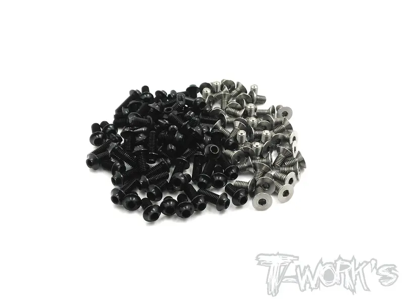 Tassu-Bd9 64 Titanium &7075-T6 (Ufo Head)Black Screw Set 129Pcs.(For Yokomo Bd9) 1