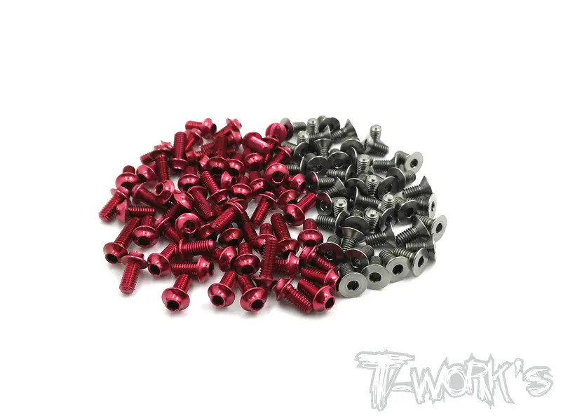 Tassu-P12evo 64 Titanium &7075-T6(Ufo Head) Red Screw Set 60Pcs. ( For Roche P12 Evo ) 1