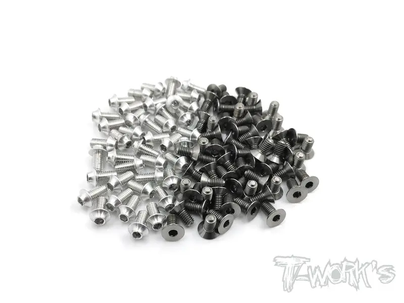 Tassu-T4-14 64 Titanium &7075-T6(Ufo Head) Silver Screw Set 95Pcs.( For Xray T4 2014) 1
