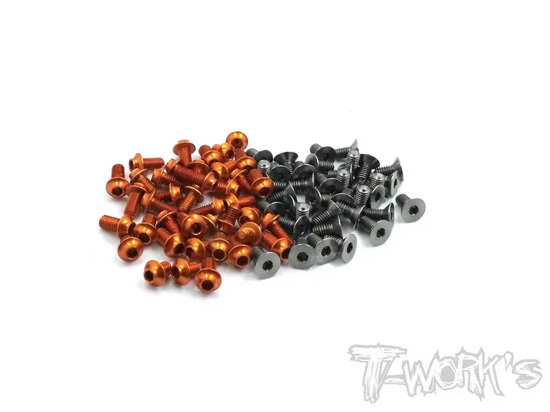 Tassu-T4-18 64 Titanium &7075-T6 (Ufo Head) Orange Screw Set 104Pcs.(For Xray T4 2018) 1