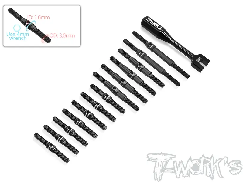 Tbb-Ft9   64 Titanium Black Coating Turnbuckle Set( For Schumacher Ft9 ) 1