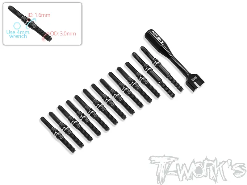 Tbb-Mtc3	64 Titanium Black Coating Turnbuckle Set( For Mugen Mtc3 ) 1