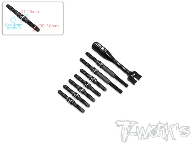 Tbb-T4f'21   64 Titanium Black Coating Turnbuckle Set ( For Xray T4f'21 ) 1