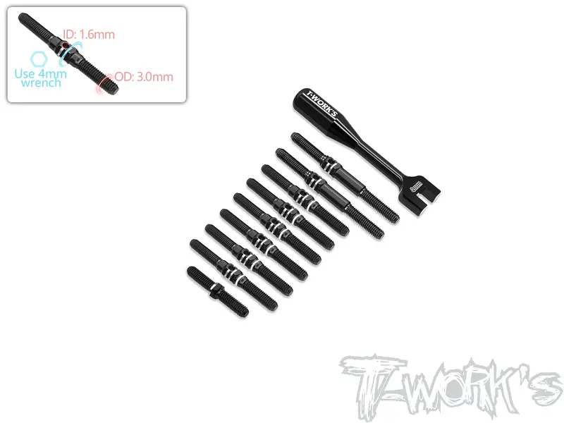 Tbb-Tc10-3 64 Titanium Black Coating Turnbuckle Set ( For Axon Tc10/3 ) 1