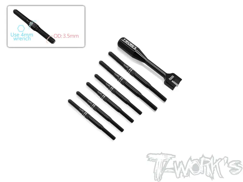 Tbb-Tlr22x   64 Titanium Black Coating Turnbuckle Set( For Tlr 22X Ac/Dc ) 1