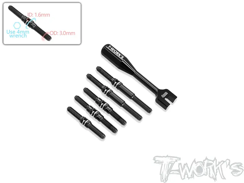 Tbb-X4'24	 64 Titanium Black Coating Turnbuckle Set ( For Xray X4 2023/ X4 2024/X4f'25 ) 1