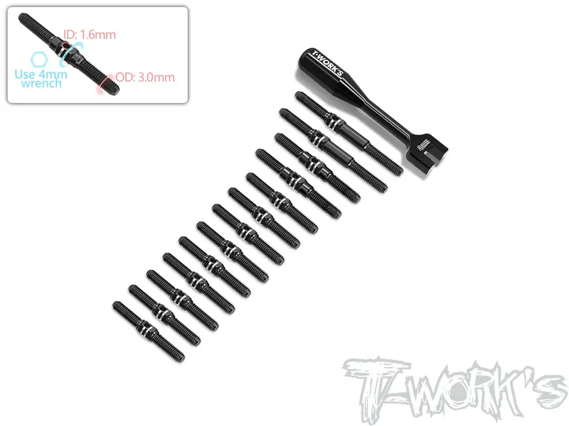 Tbb-X4'25   64 Titanium Black Coating Turnbuckle Set( For Xray X4'25 ) 1