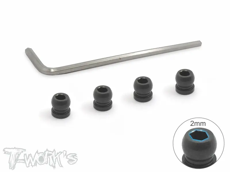 Te-156-4  7075-T6 Hard Coated Alum. 4.5Mm Pivot Ball With 2Mm Hex   ( For Serpent Project 4X ) 4Pcs. 1