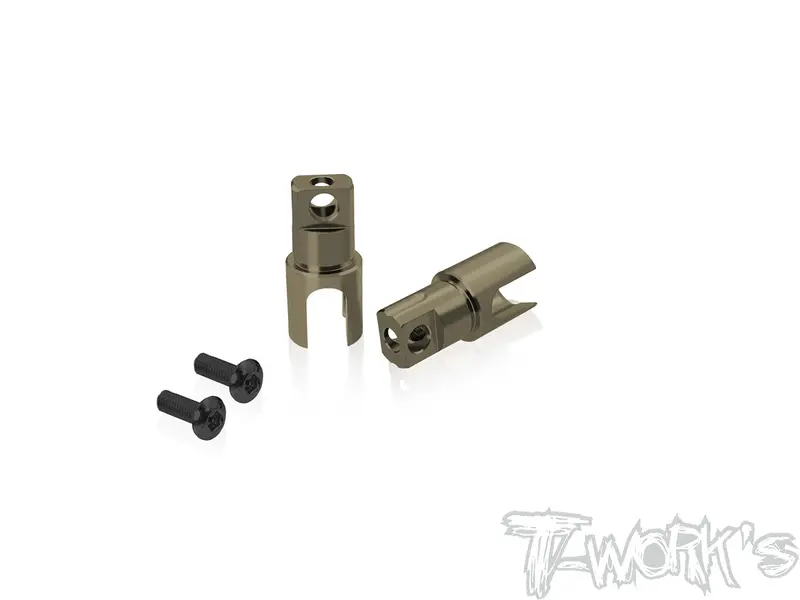 Te-163-Ms1.0     7075-T6 Hard Coated Alum. Solid Bb Driveshaft Adapters ( For Yokomo Ms 1.0 & Axon Tc10/3  ) 1