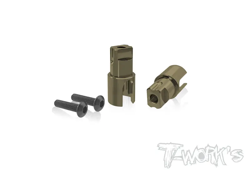 Te-163-X20'24 7075-T6 Hard Coated Alum. Solid Bb Driveshaft Adapters ( For Serpent X20'24/23 ) 1
