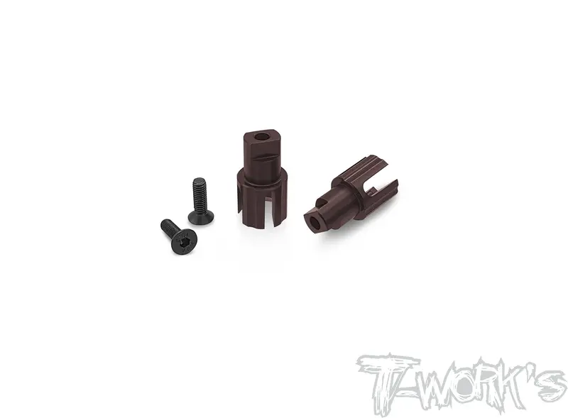 Te-197-S	  Twin Trough Spring Steel Solid Driveshaft Adapters  ( For Serpent X20'23 ) ** Only T-Work's Ecs Drive Shaft Use ** 1