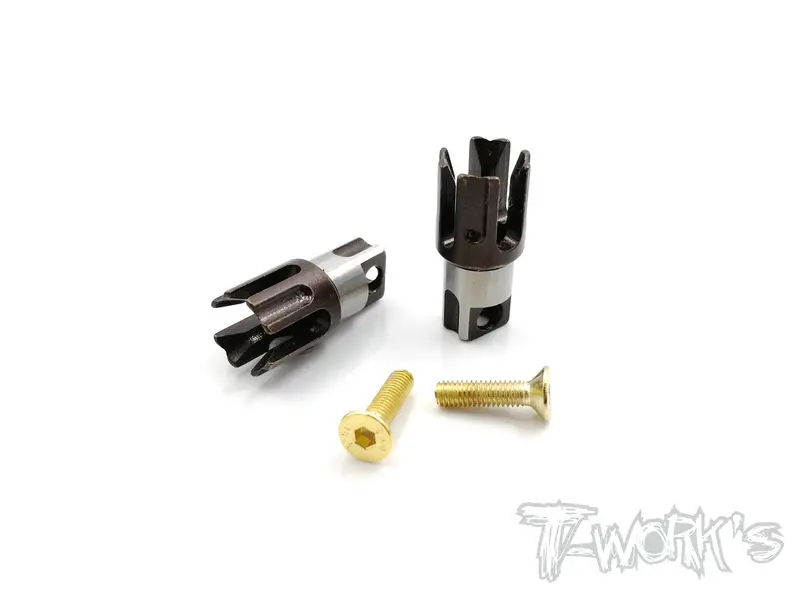 Te-197-Y Twin Trough Spring Steel Solid Driveshaft Adapters  ( For Yokomo Bd8'18 ) 1